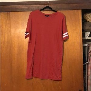 Forever 21 Rust Varsity Stripe T Shirt Dress